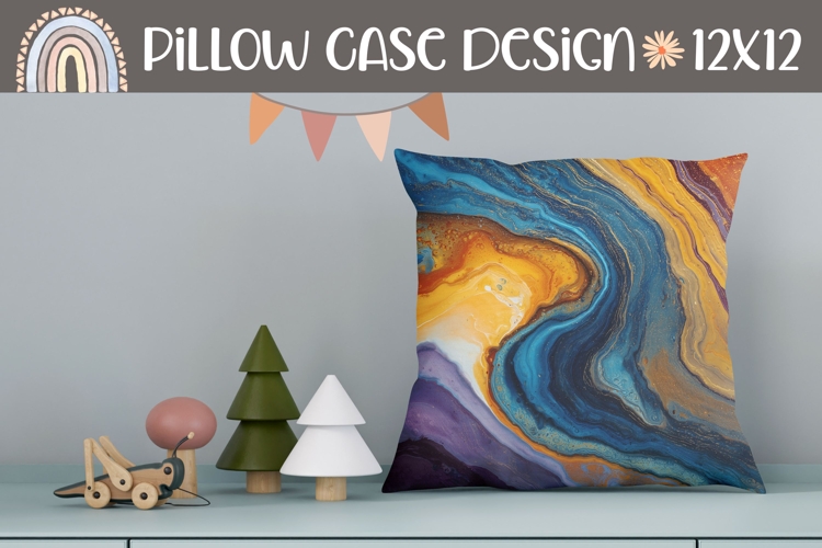 Abstract Pillow Design, Fluid Art Pillow Sublimation Design