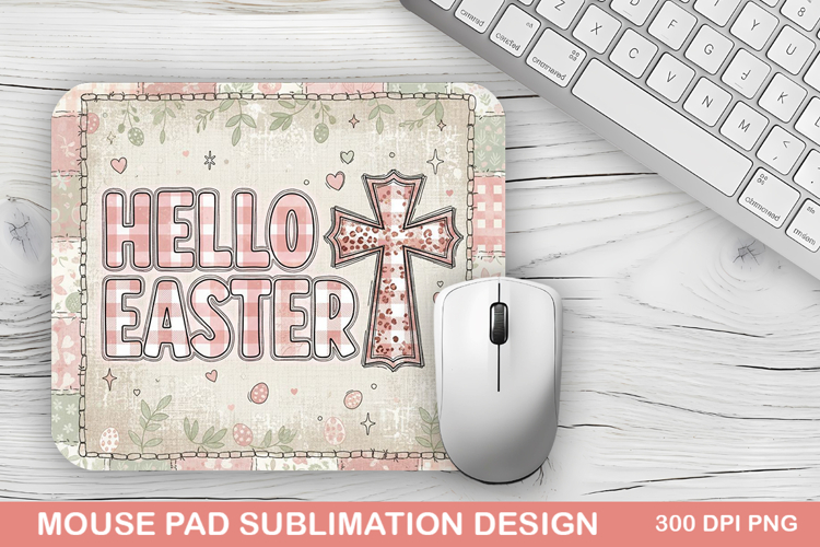 Hello Easter Mouse Pad Sublimation - Easter Design