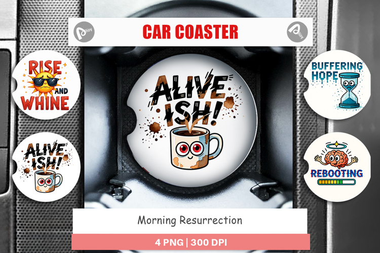 Caffeinated Chaos Quotes Car Coaster