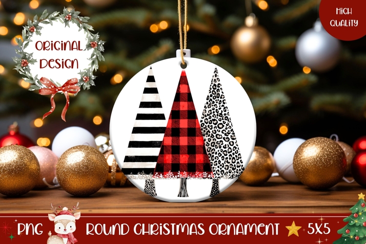 Rustic Christmas Tree Ornament, Winter Ornament Template