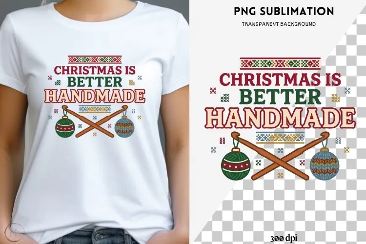 Christmas crochet png design for T-shirts