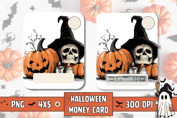 Spooky Halloween Skull Money Card, Halloween Gift Card