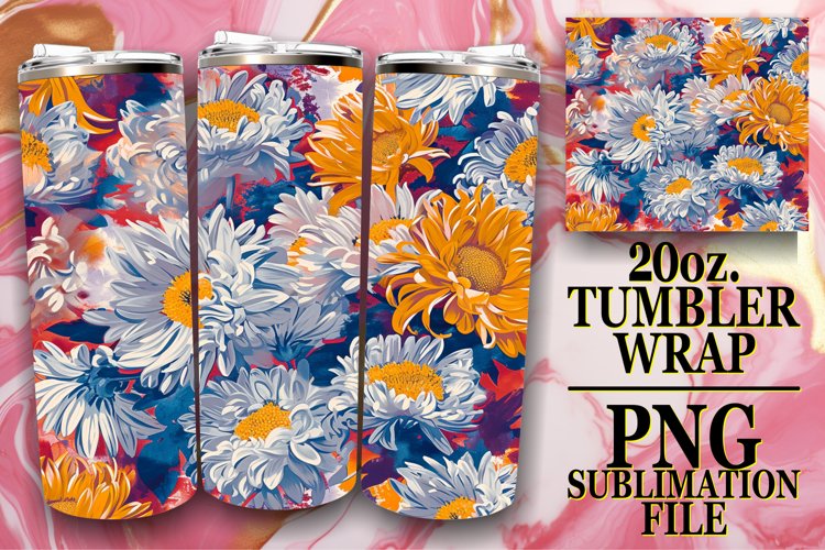 Spring Bloom: 3D Flower Tumbler Wrap