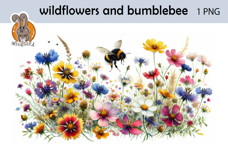 wildflowers, bumblebee