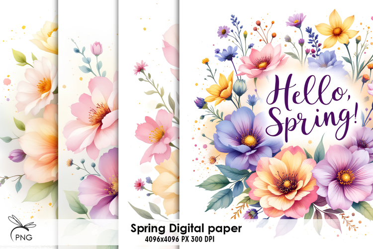 Spring digital paper, background clipart