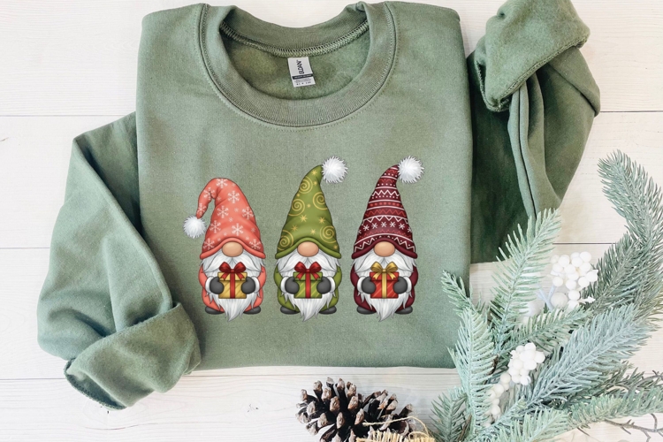 Gnome With Gift Clipart Festive Holiday Digital PNG