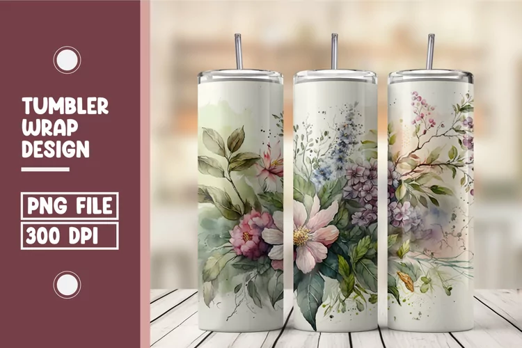 Spring floral tumbler wrap sublimation
