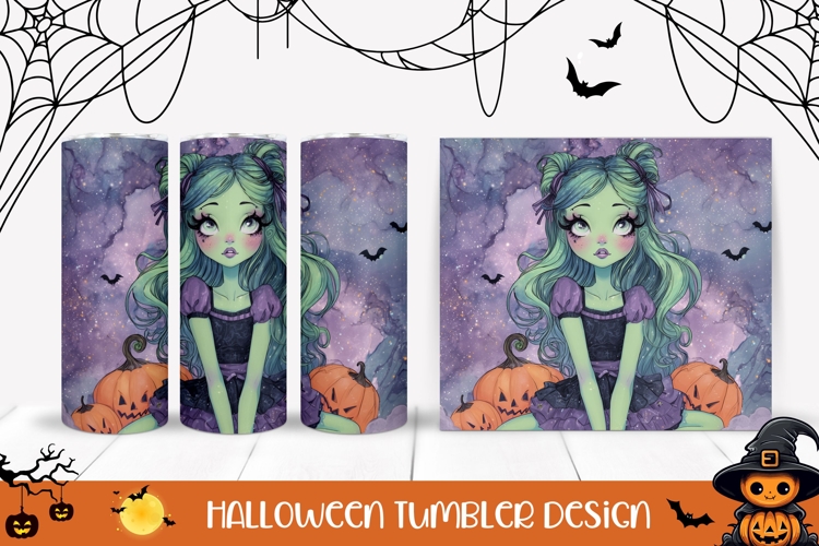 Cartoon Witch Tumbler Sublimation, Magic Witch PNG