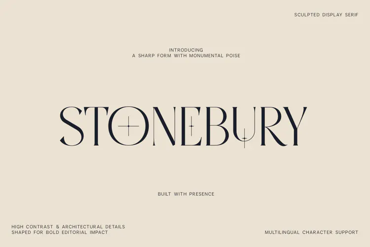 Stonebury Sculpted Display Serif Font