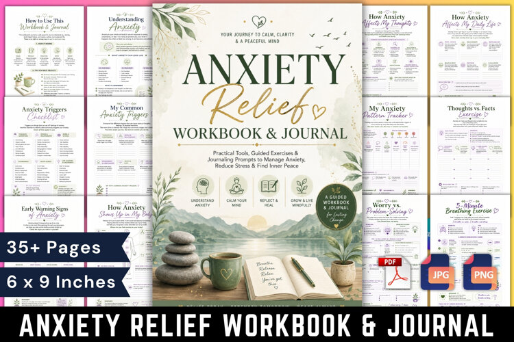 Anxiety Relief Workbook & Journal example image 1