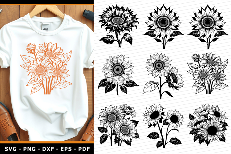 Sunflower SVG, Sun Flowers PNG, Flowers SVG,