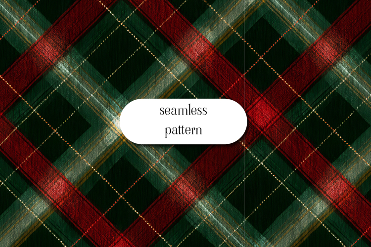 Red Green Blue Tartan Plaid Seamless Christmas Pattern