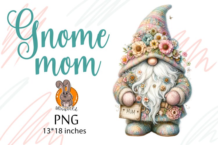 Gnome mom, flowers