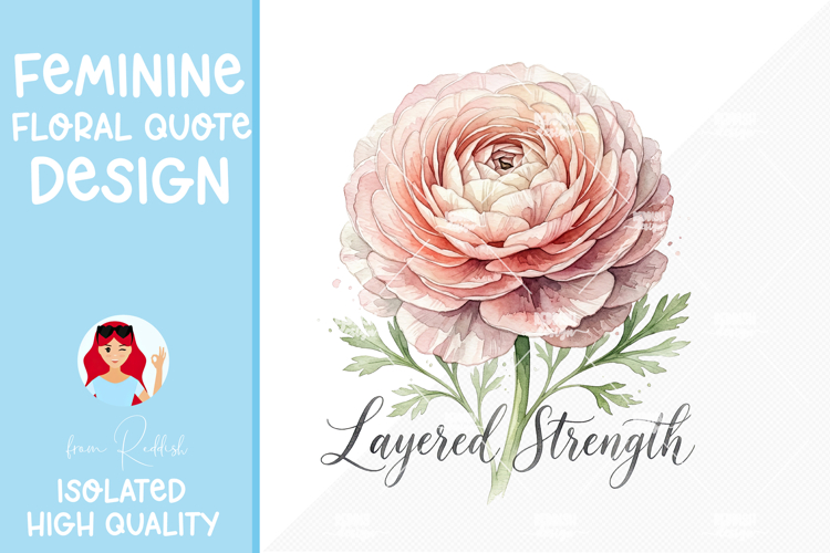 Feminine Floral Design Watercolor Flower Illustration