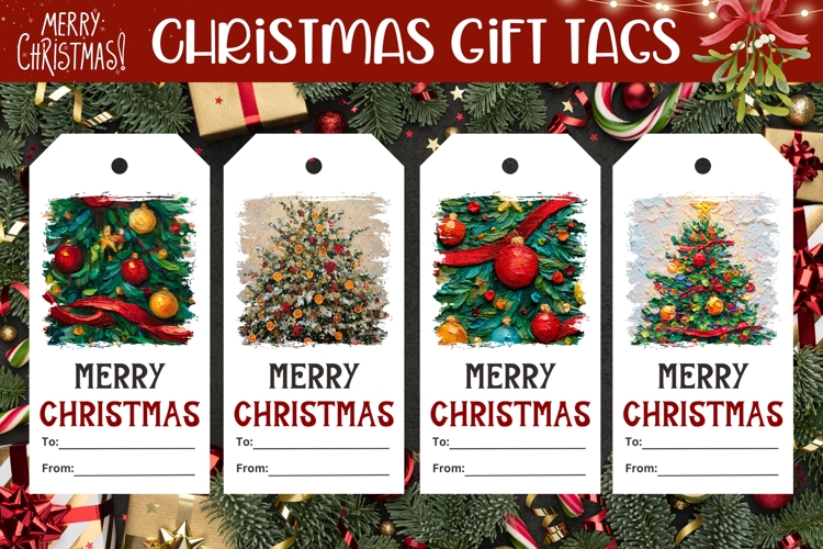 Christmas Tree Gift Tags Designs, Printable Christmas Tags