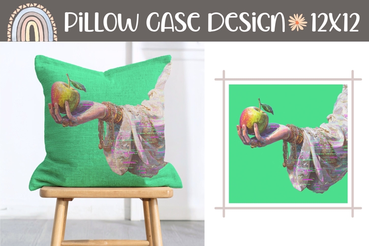 Abstract Pillow Sublimation, Apple Pillow Template