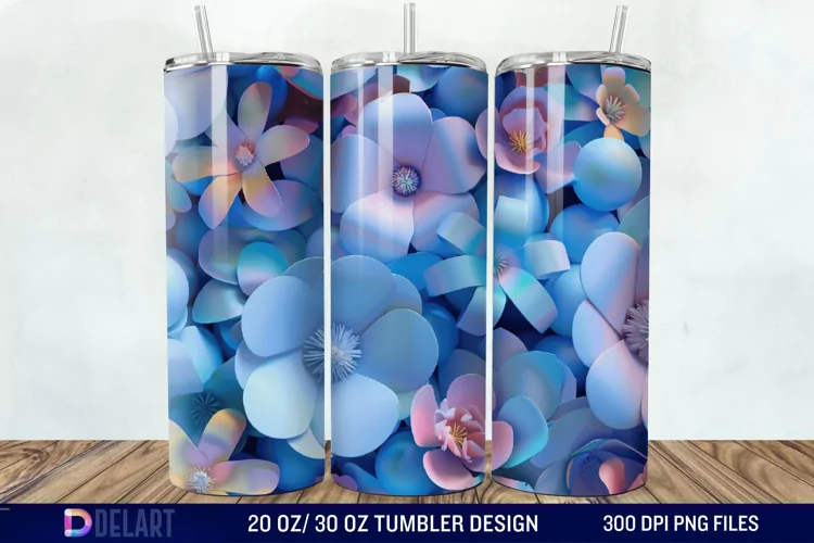 3D Floral Tumbler Wrap