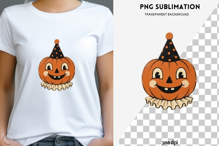 Vintage folk-art halloween png design for T-shirts