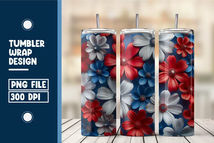 Flower Tumbler Wrap Design