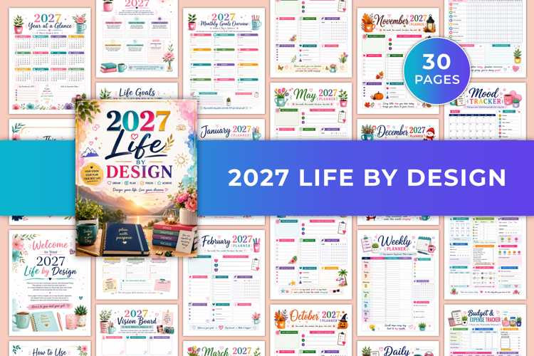 2027 Life by Design Planner | Goals, Vision, Habits & Daily
