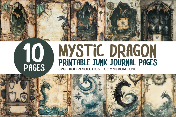 Mystic Dragon Junk Journal Pages