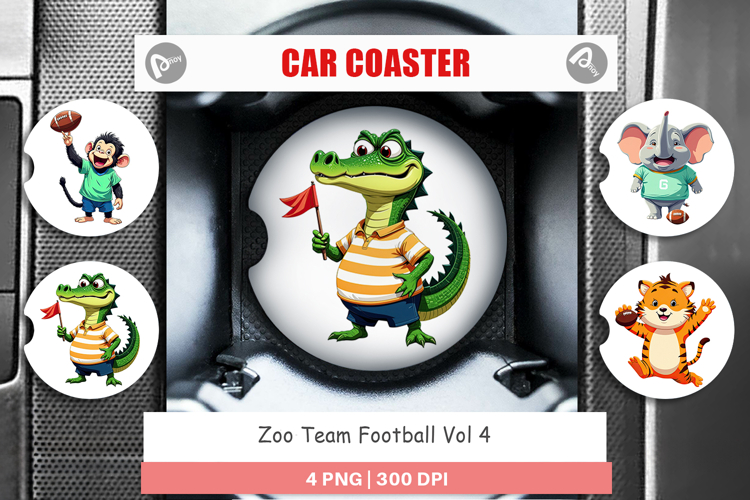 Car Coaster Zoo Football Team