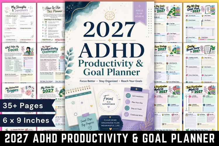 2027 ADHD Productivity & Goal Planner