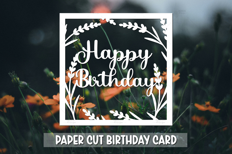 Happy Birthday Greeting card SVG,Paper cut SVG Birthday Card