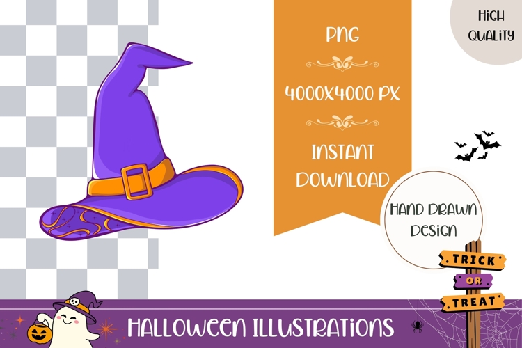 Hand Drawn Magic Illustration, Cartoon Witch Hat PNG