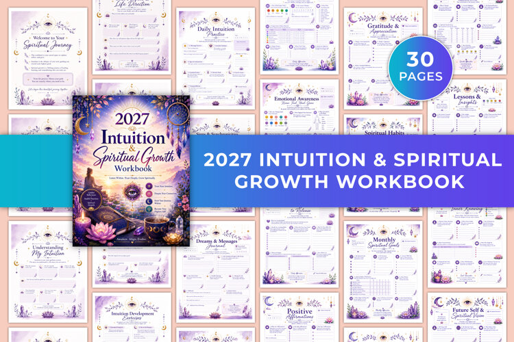 2027 Intuition & Spiritual Growth Workbook Kdp interiors example image 1