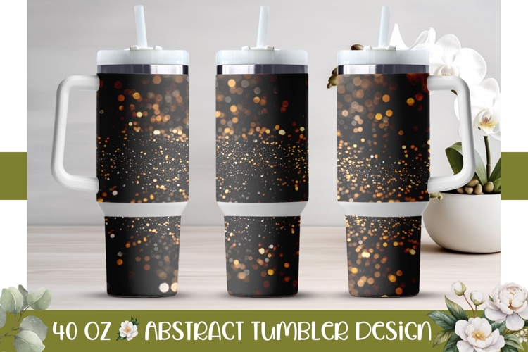Gold Glitter Tumbler Design, 40 Oz Tumbler Template