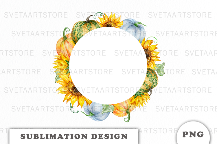 Watercolor Autumn Pumpkins Frame png