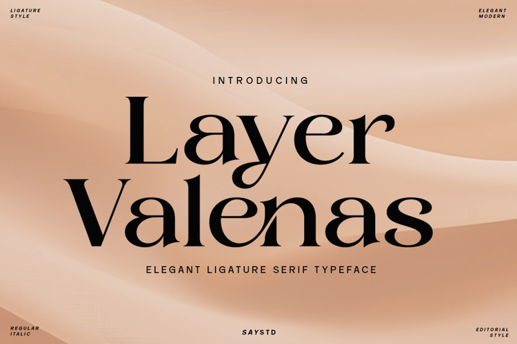 Layer Valenas - Luxury Ligature Font for Fashion