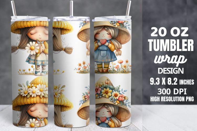 Spring Gnome Skinny Tumbler Sublimation example image 1