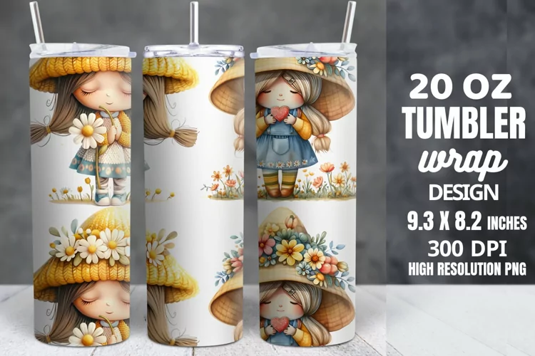 Spring Gnome Skinny Tumbler Sublimation