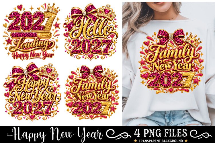 Happy New Year 2027 PNG, Funny New Year 2027 example image 1
