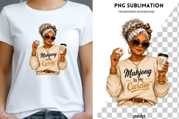 Mahjong png design for T-shirts