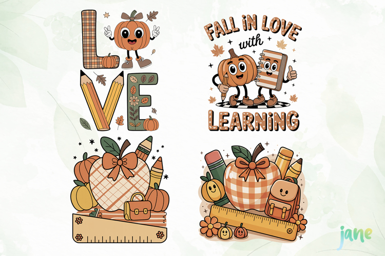 Coquette Teacher Fall Sublimation Clipart