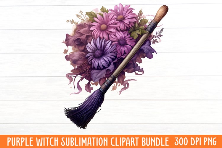 Purple Witch Sublimation Clipart