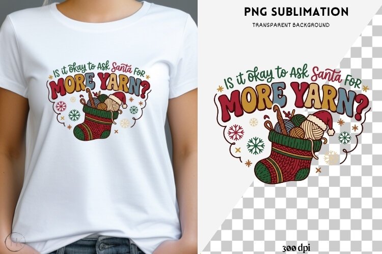 Christmas crochet png design for T-shirts example image 1