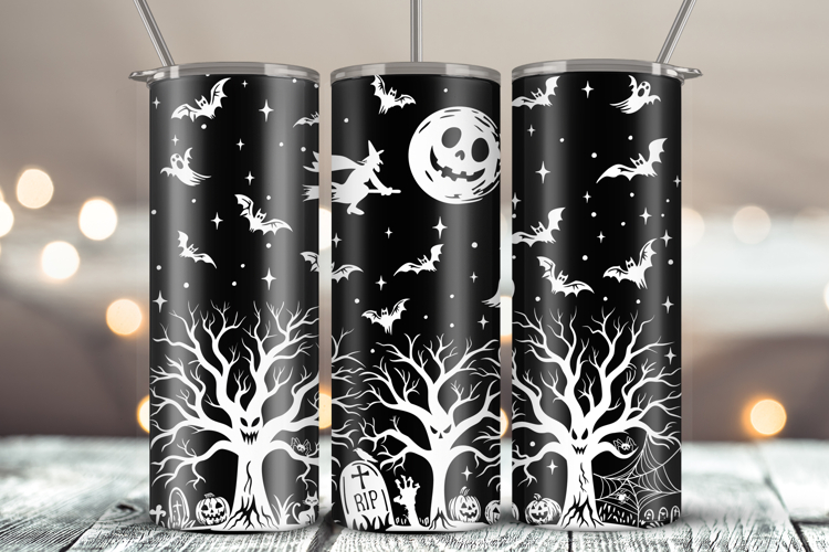 Tumbler laser svg| 20oz Tumbler Halloween Ghosts Bats wrap