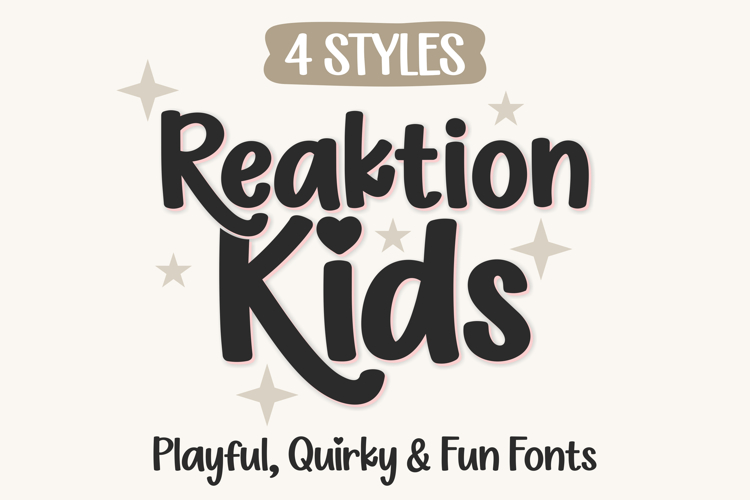 Reaktion Kids Fonts | Cute Kids Font Bundle | Playful Font