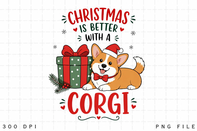 Corgi Christmas PNG, Cute Dog Holiday Design, Festive Puppy