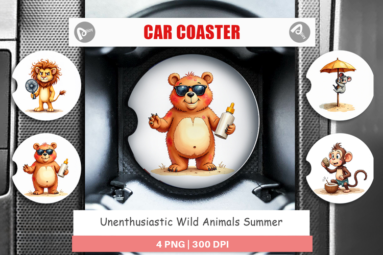 Unenthusiastic Wild Animals Car Coaster