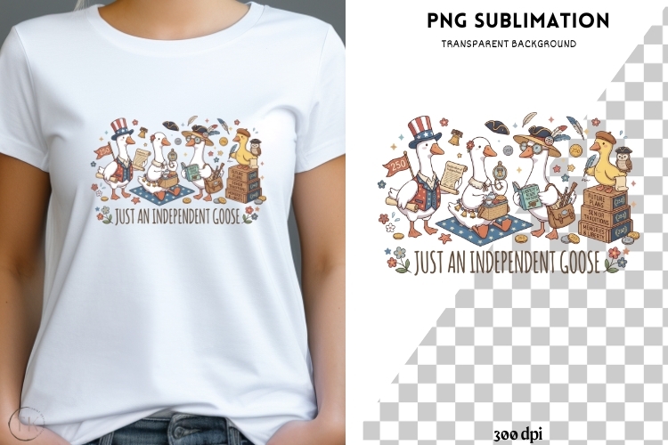 Independent goose png design for T-shirts
