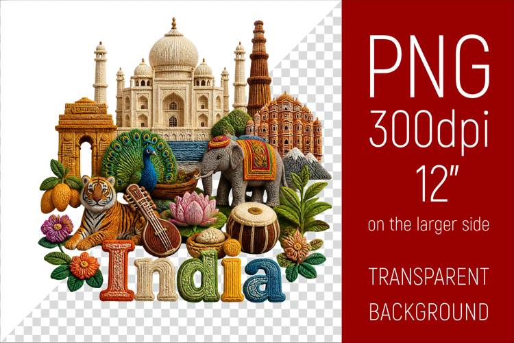 India Travel Landmark | National Culture Illustration