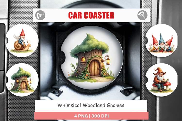 Woodland Gnomes Car Coaster