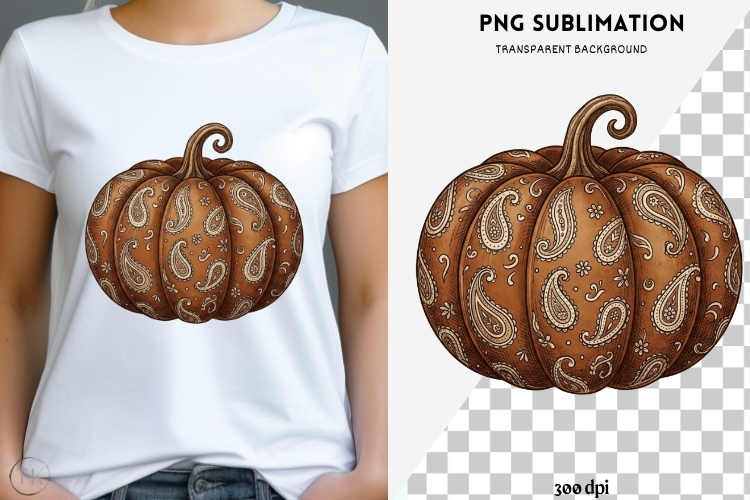 Rustic western pumpkin png design for T-shirts