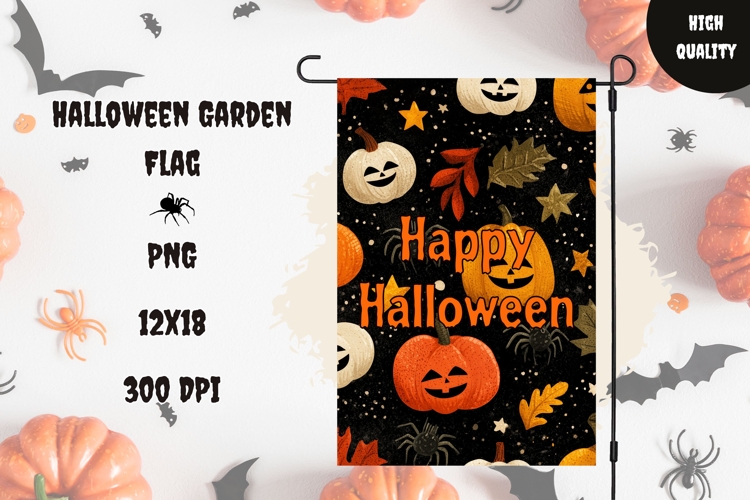 Halloween Pumpkins Garden Flag, Cute Halloween Garden Flag