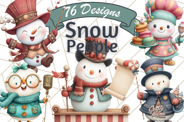 Snowman Family Clipart 76 PNG Winter Holiday Art